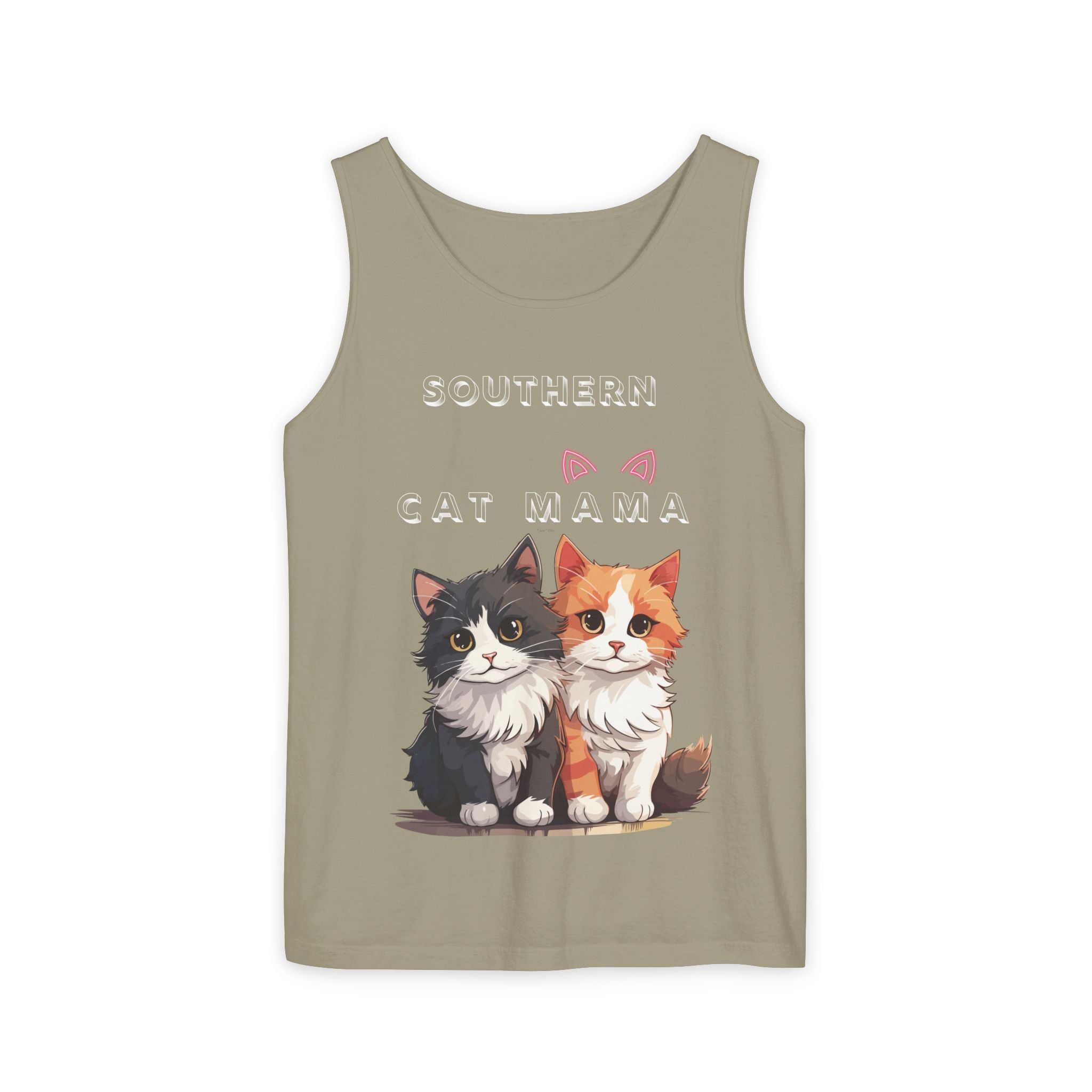 Southern Cat Mama Tank Top — Cute Kitten Graphic Tank for Cat Lovers