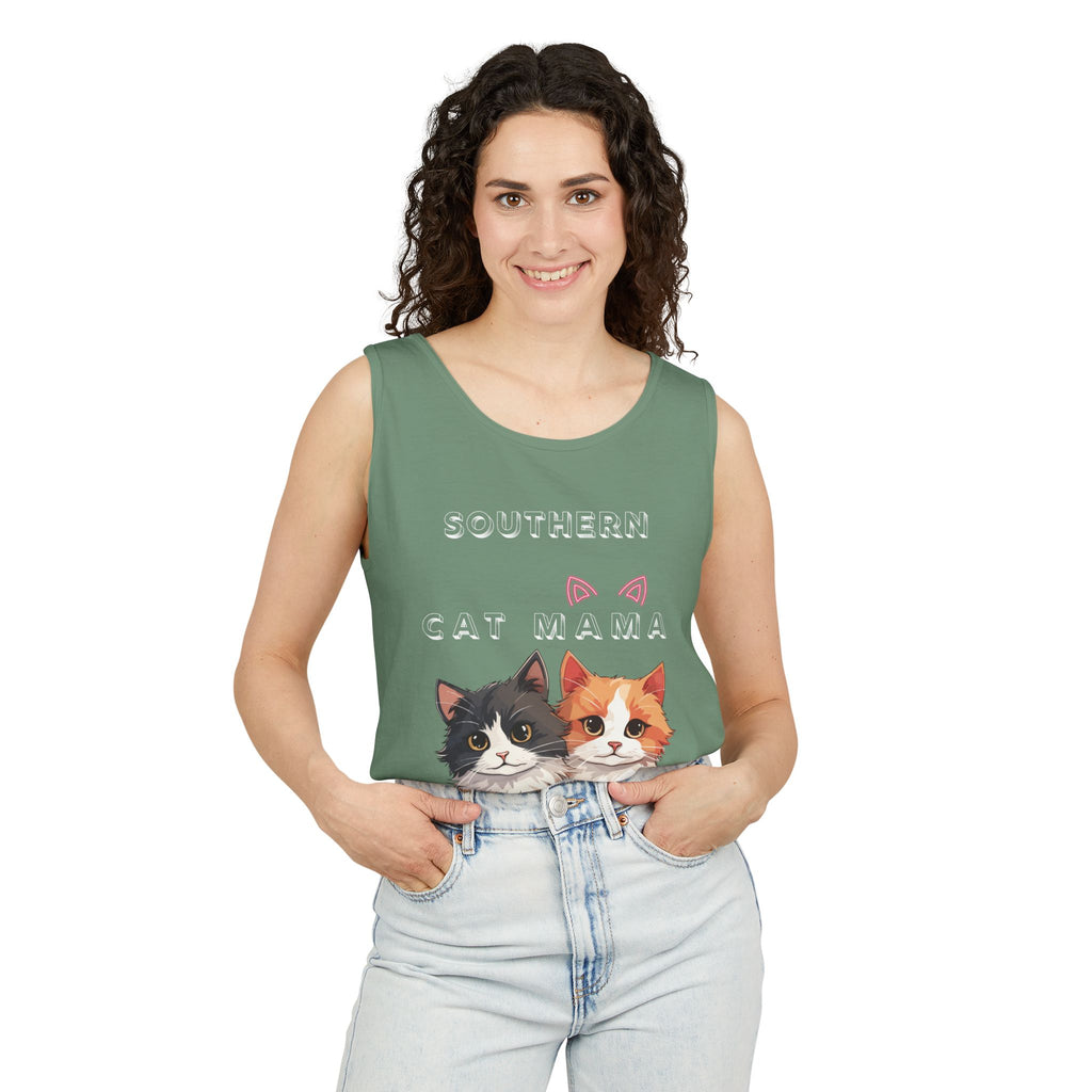 Southern Cat Mama Tank Top — Cute Kitten Graphic Tank for Cat Lovers