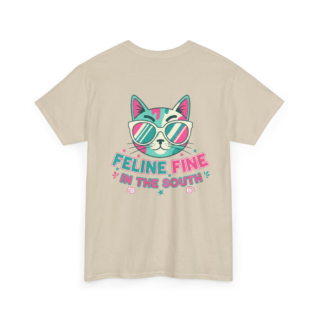 Feline Fine Tee — Retro Cat "Feline Fine in the South" Graphic T-Shirt