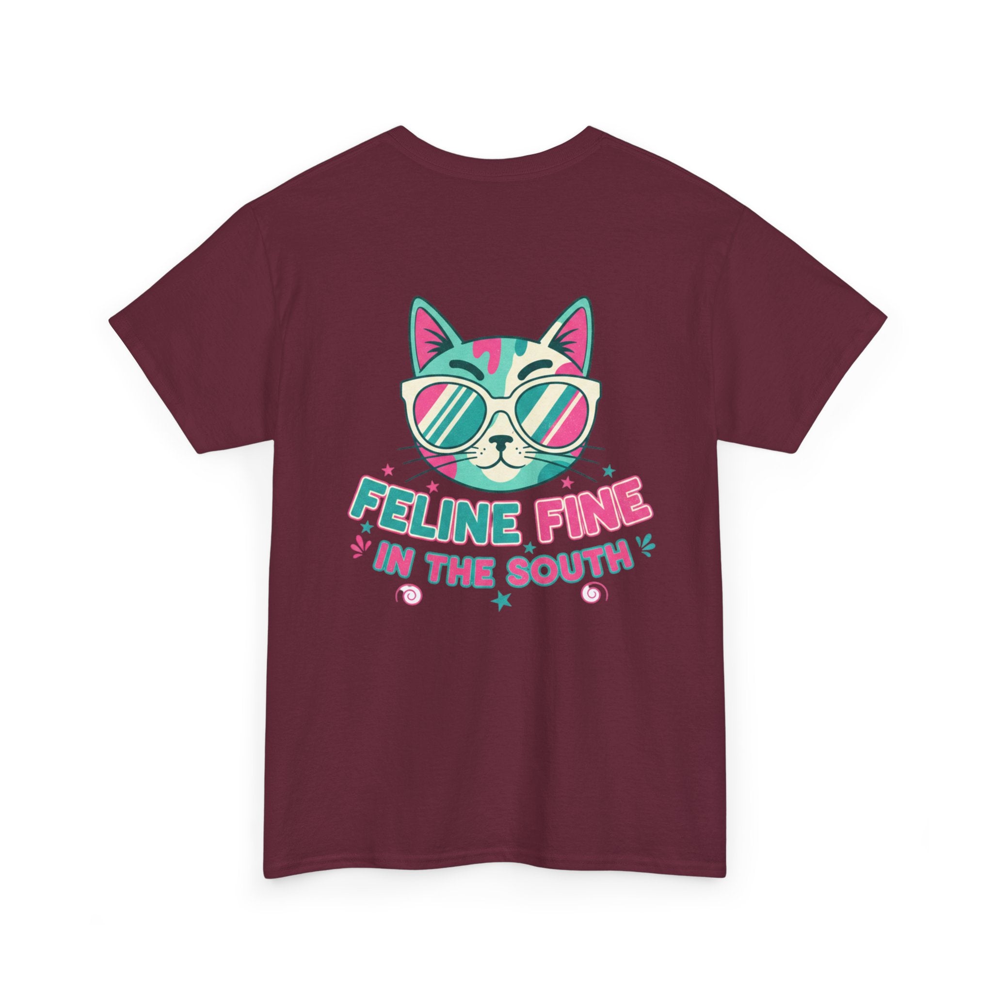 Feline Fine Tee — Retro Cat "Feline Fine in the South" Graphic T-Shirt