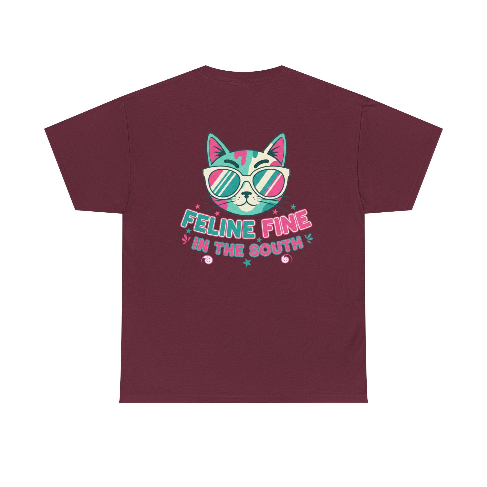 Feline Fine Tee — Retro Cat "Feline Fine in the South" Graphic T-Shirt