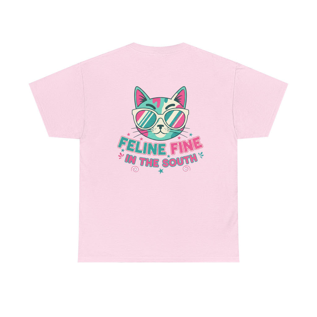 Feline Fine Tee — Retro Cat "Feline Fine in the South" Graphic T-Shirt