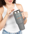 40oz Insulated Travel Mug — "Fueled by Sweet Tea & Wet Noses" Rustic Floral Design