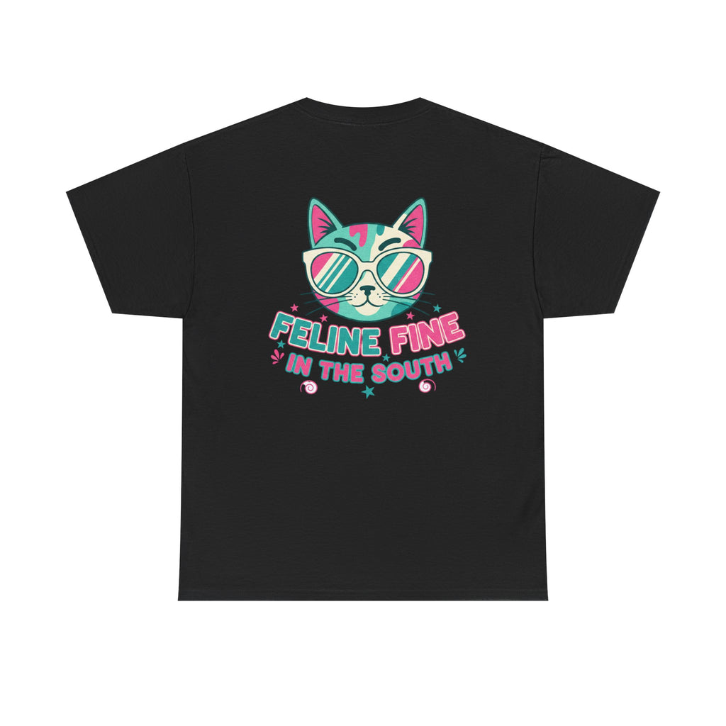 Feline Fine Tee — Retro Cat "Feline Fine in the South" Graphic T-Shirt