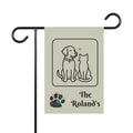 Personalized Pet Garden Flag — Dogs & Cats Design, Custom Family Name Garden Banner