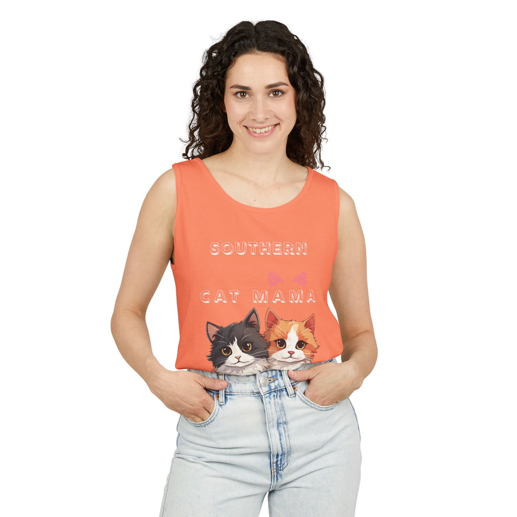 Southern Cat Mama Tank Top — Cute Kitten Graphic Tank for Cat Lovers
