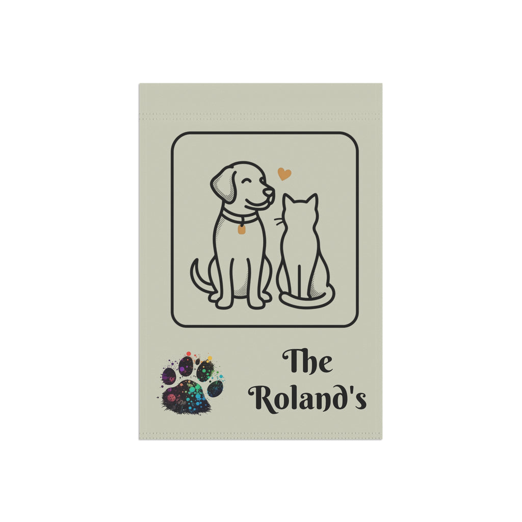 Personalized Pet Garden Flag — Dogs & Cats Design, Custom Family Name Garden Banner
