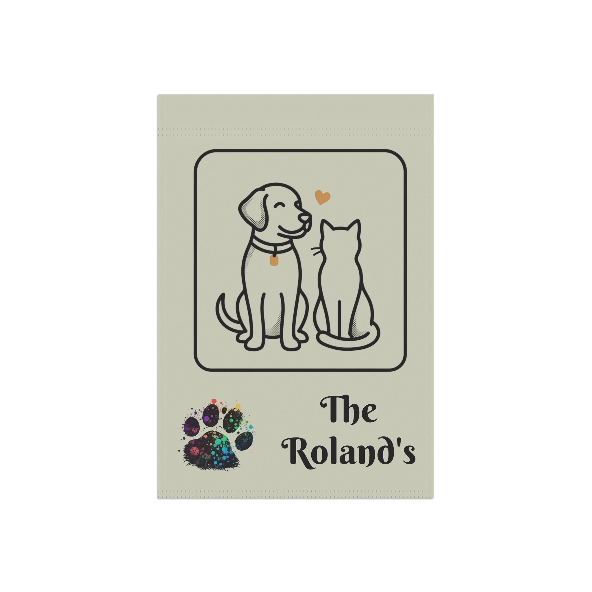 Personalized Pet Garden Flag — Dogs & Cats Design, Custom Family Name Garden Banner