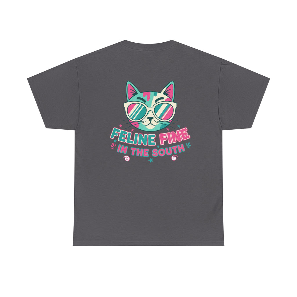 Feline Fine Tee — Retro Cat "Feline Fine in the South" Graphic T-Shirt