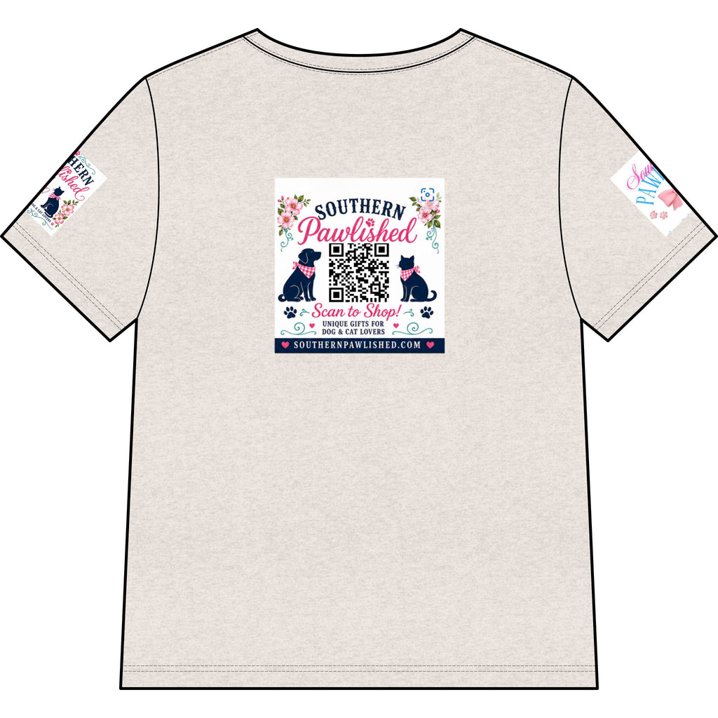 Southern Pawlished V-Neck Tee — "Southern Raised, Fur-baby Crazed"