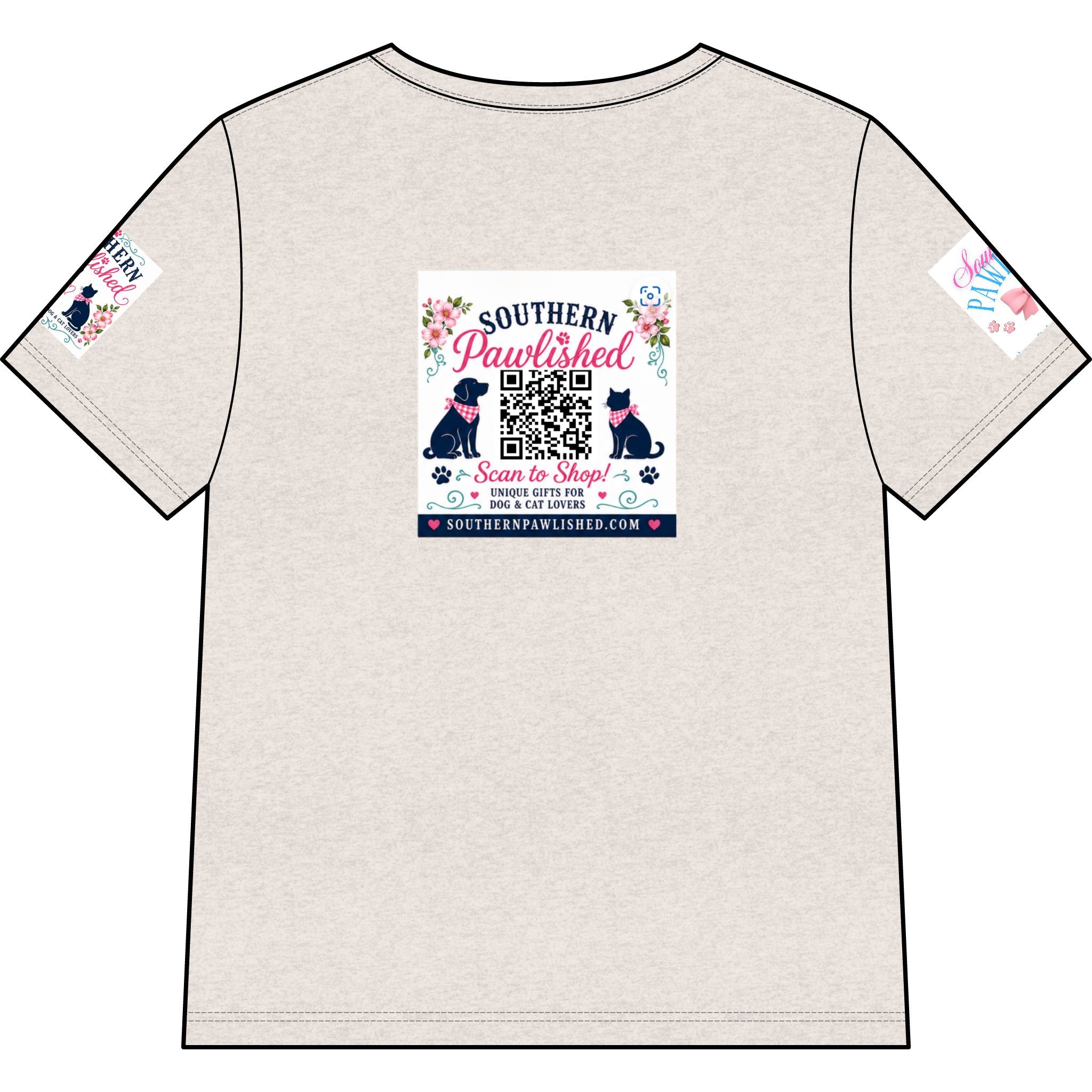 Southern Pawlished V-Neck Tee — "Southern Raised, Fur-baby Crazed"