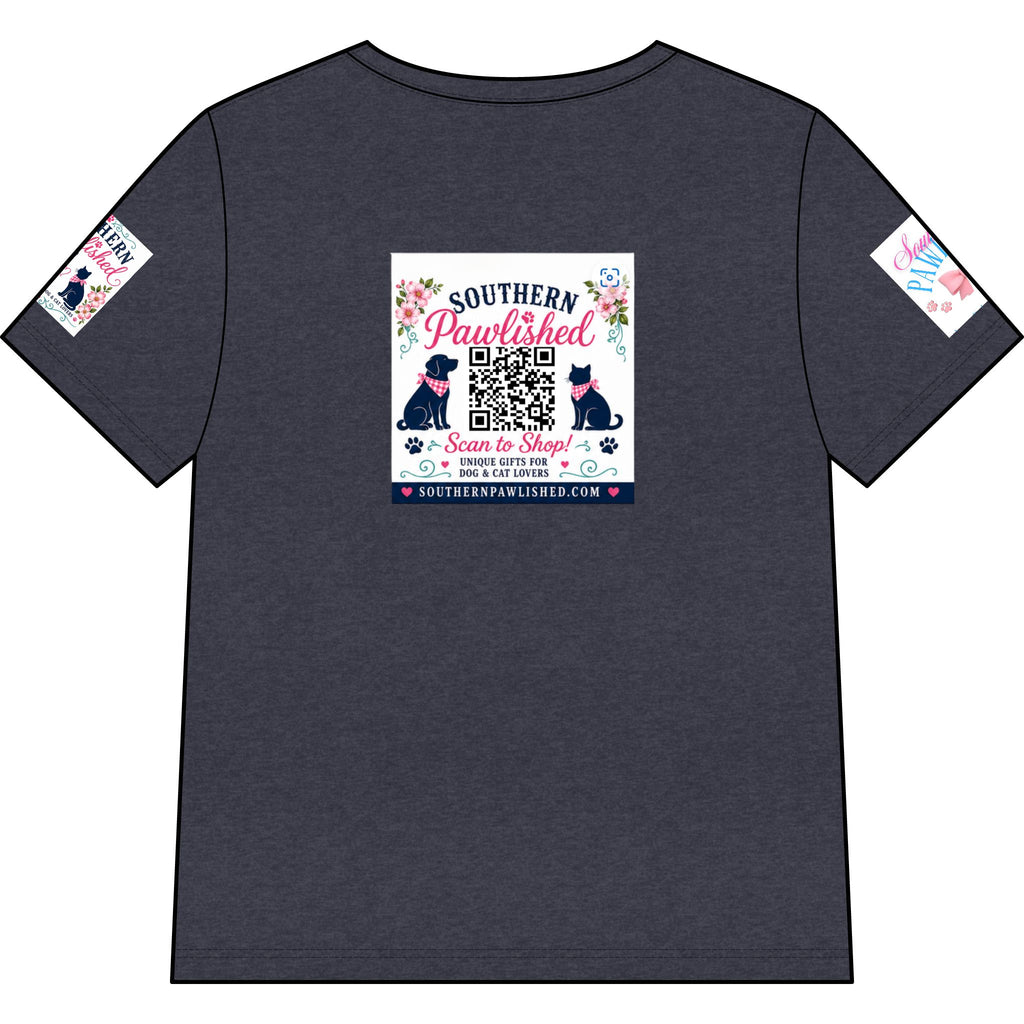 Southern Pawlished V-Neck Tee — "Southern Raised, Fur-baby Crazed"