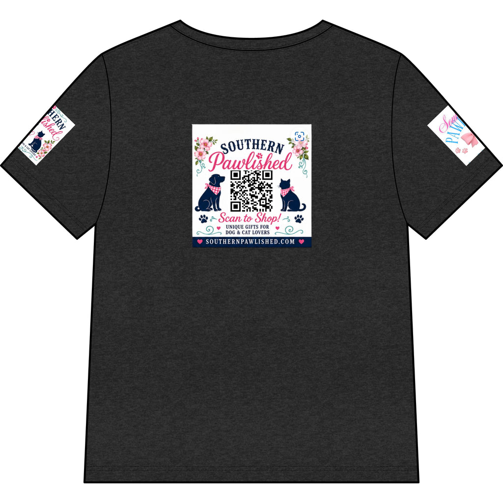 Southern Pawlished V-Neck Tee — "Southern Raised, Fur-baby Crazed"