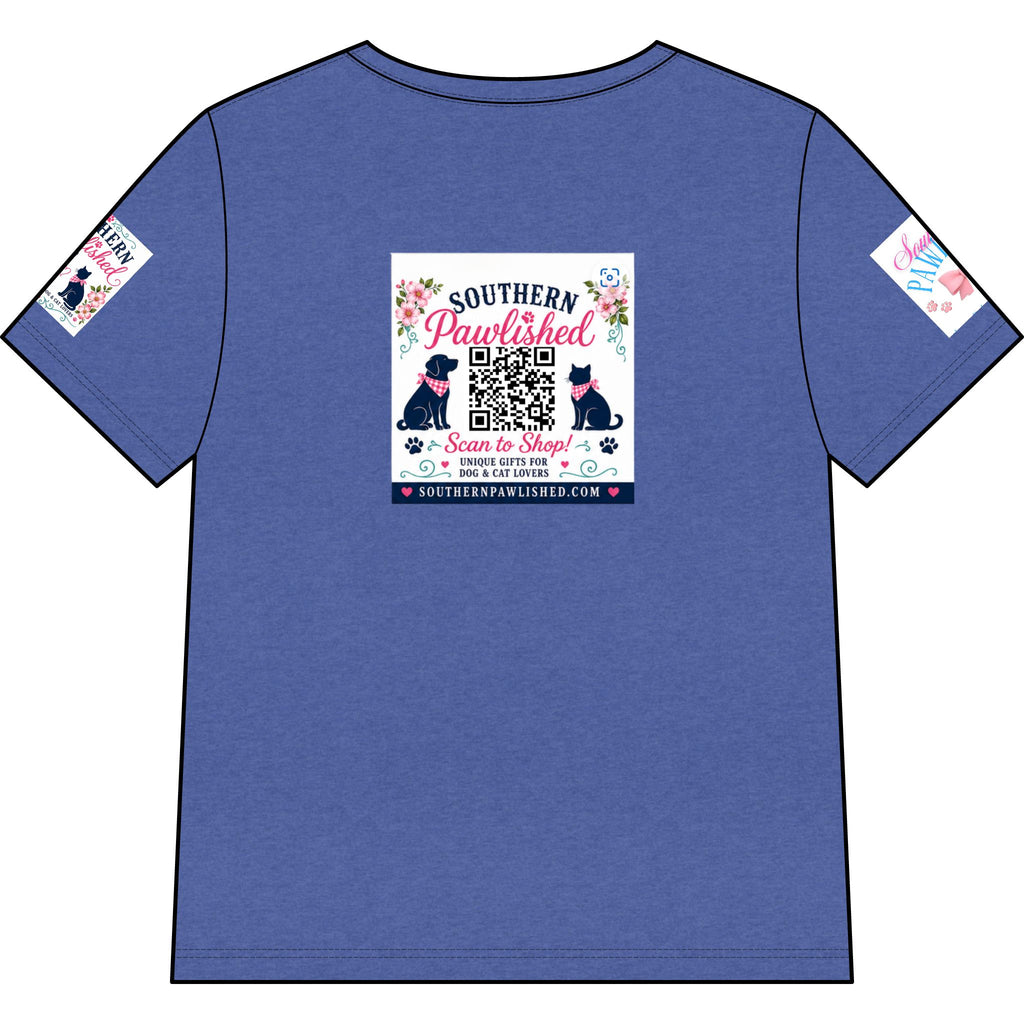 Southern Pawlished V-Neck Tee — "Southern Raised, Fur-baby Crazed"
