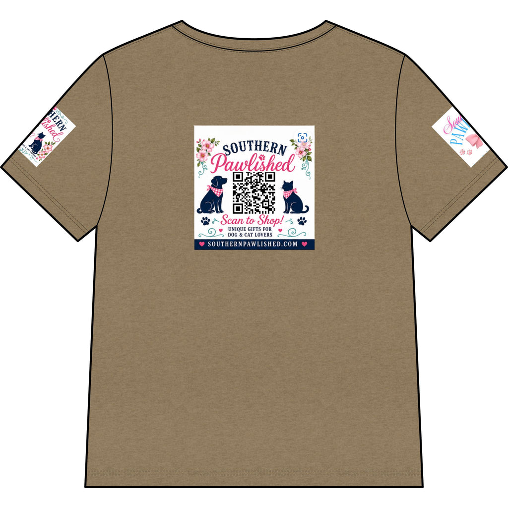 Southern Pawlished V-Neck Tee — "Southern Raised, Fur-baby Crazed"