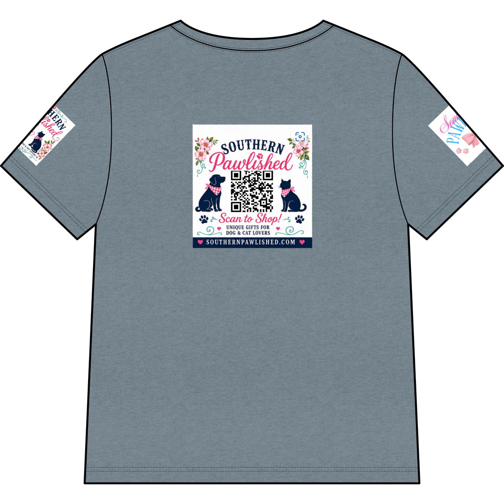 Southern Pawlished V-Neck Tee — "Southern Raised, Fur-baby Crazed"