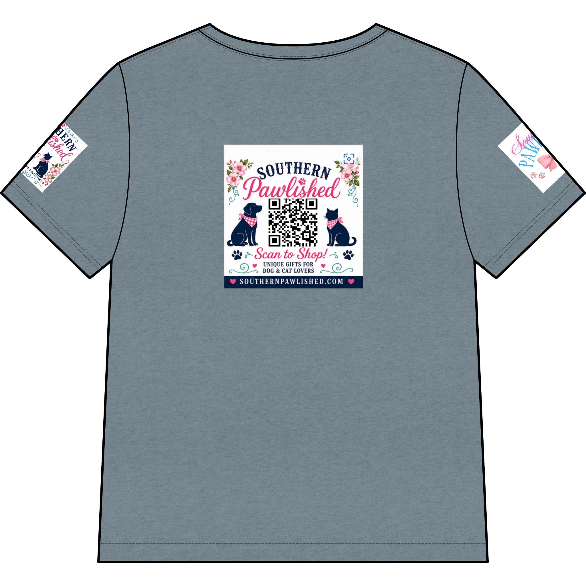 Southern Pawlished V-Neck Tee — "Southern Raised, Fur-baby Crazed"