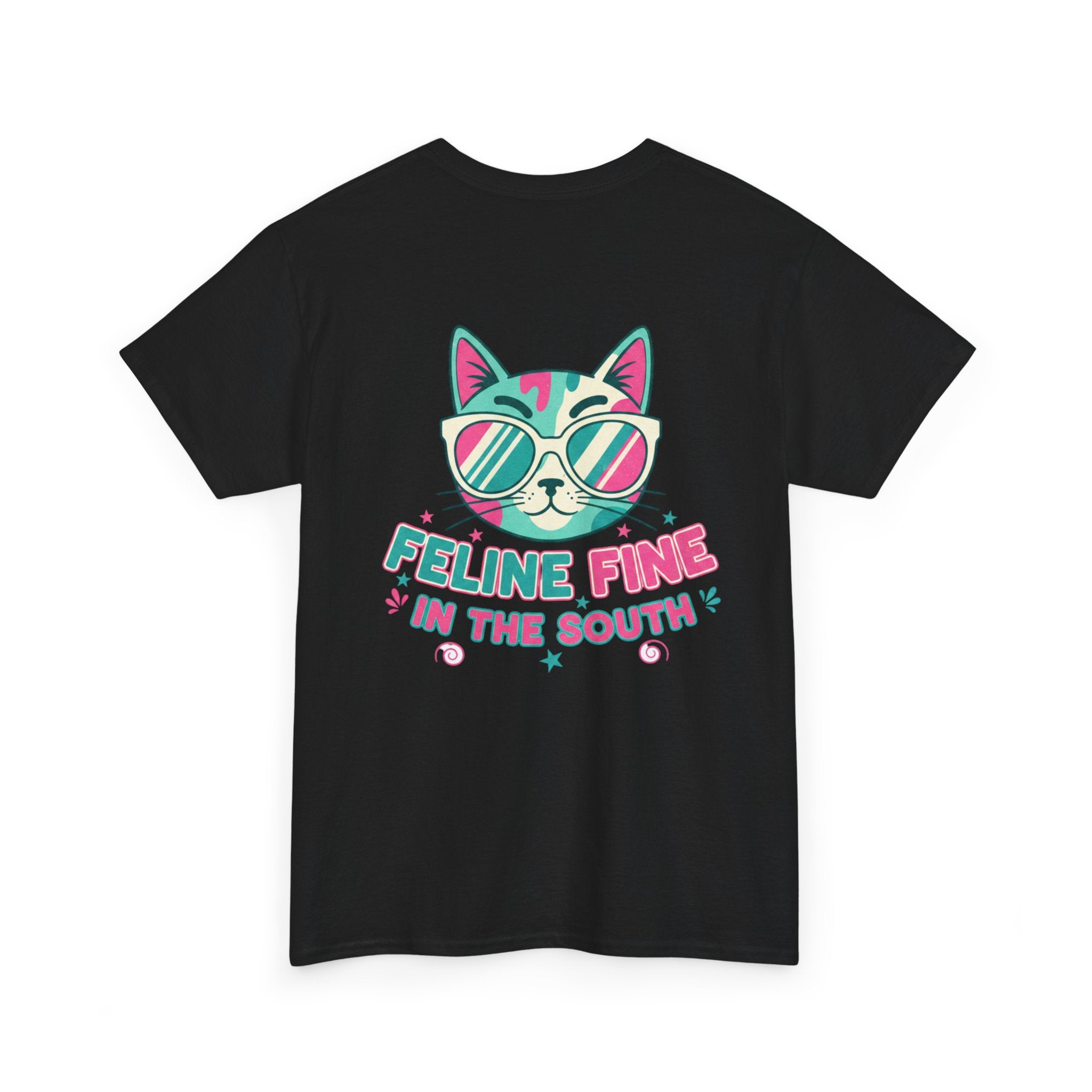 Feline Fine Tee — Retro Cat "Feline Fine in the South" Graphic T-Shirt