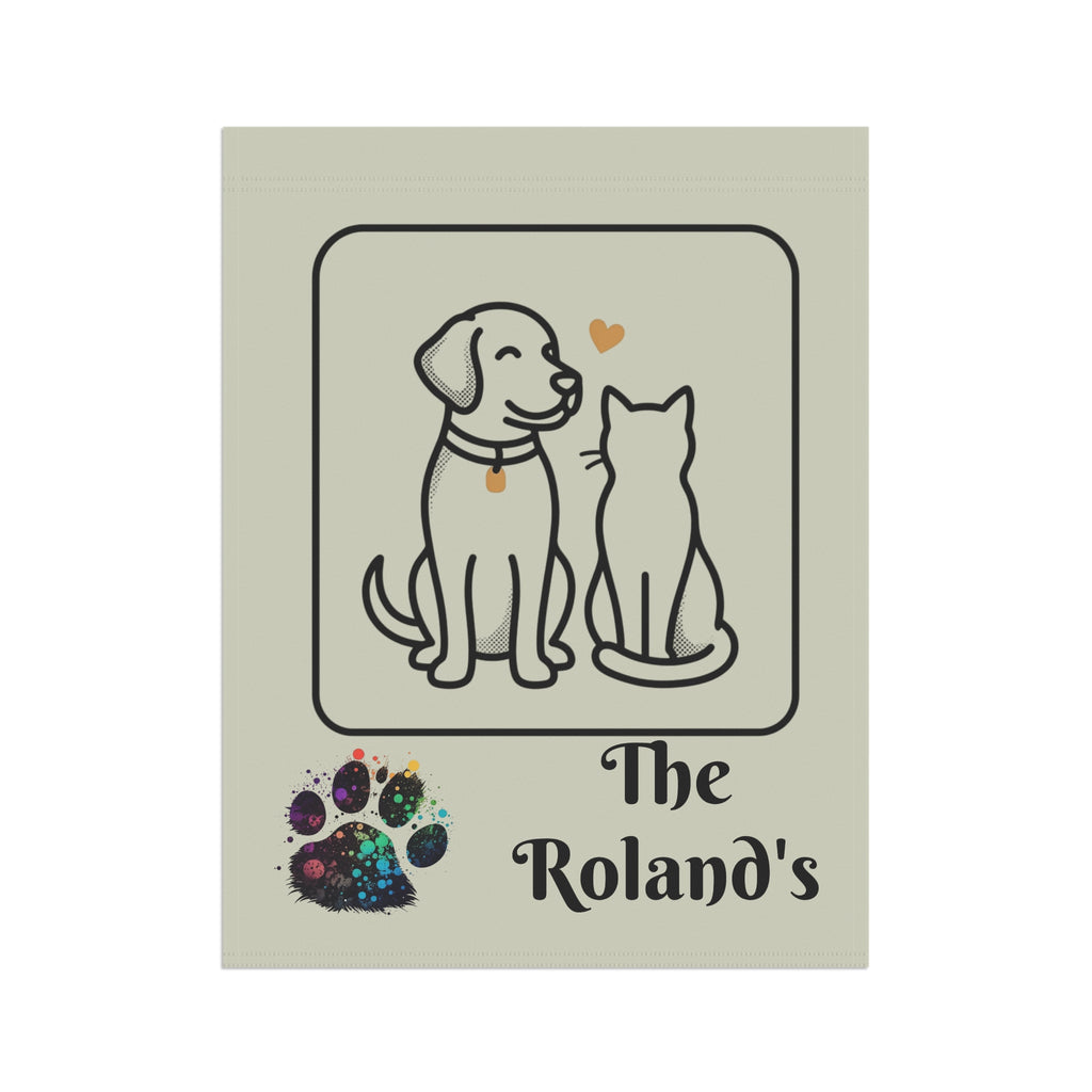 Personalized Pet Garden Flag — Dogs & Cats Design, Custom Family Name Garden Banner