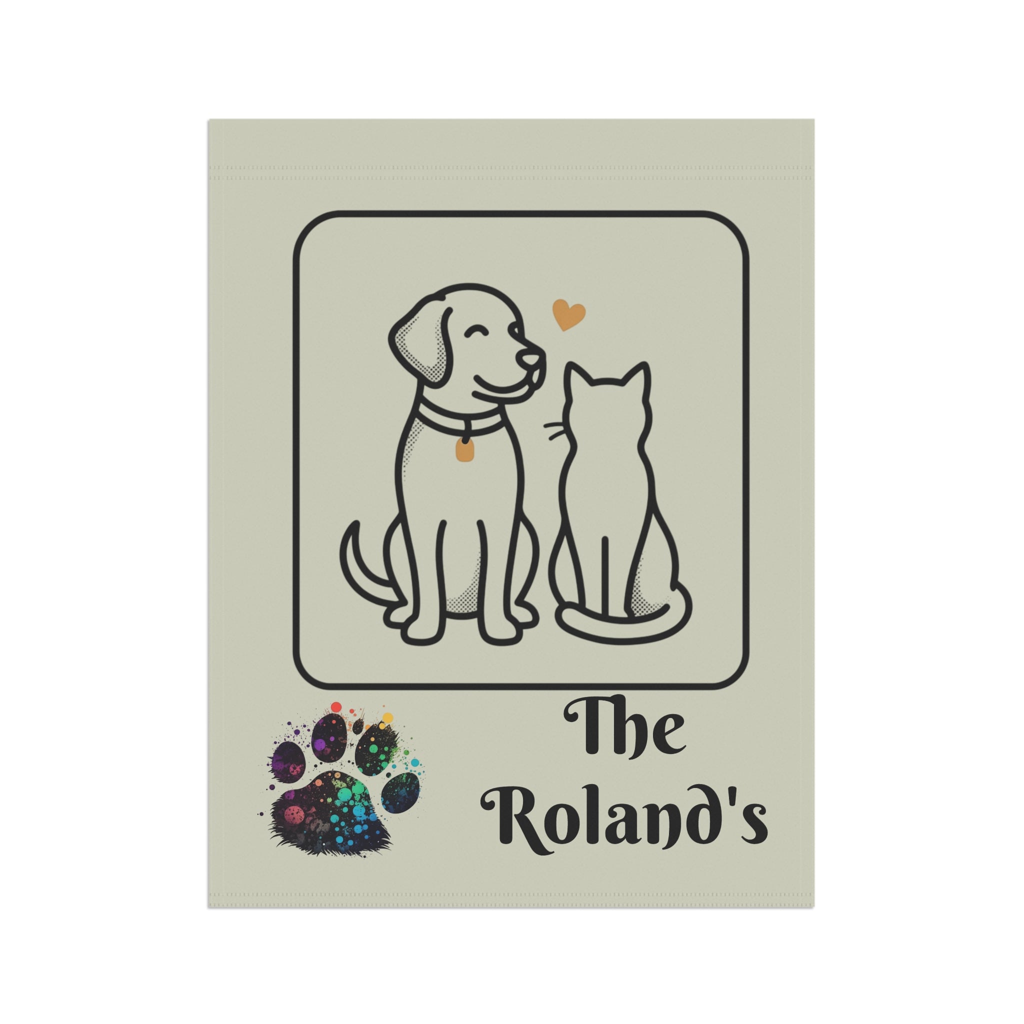 Personalized Pet Garden Flag — Dogs & Cats Design, Custom Family Name Garden Banner