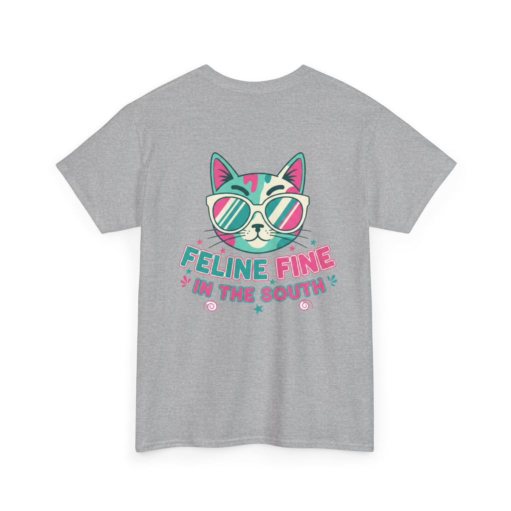 Feline Fine Tee — Retro Cat "Feline Fine in the South" Graphic T-Shirt