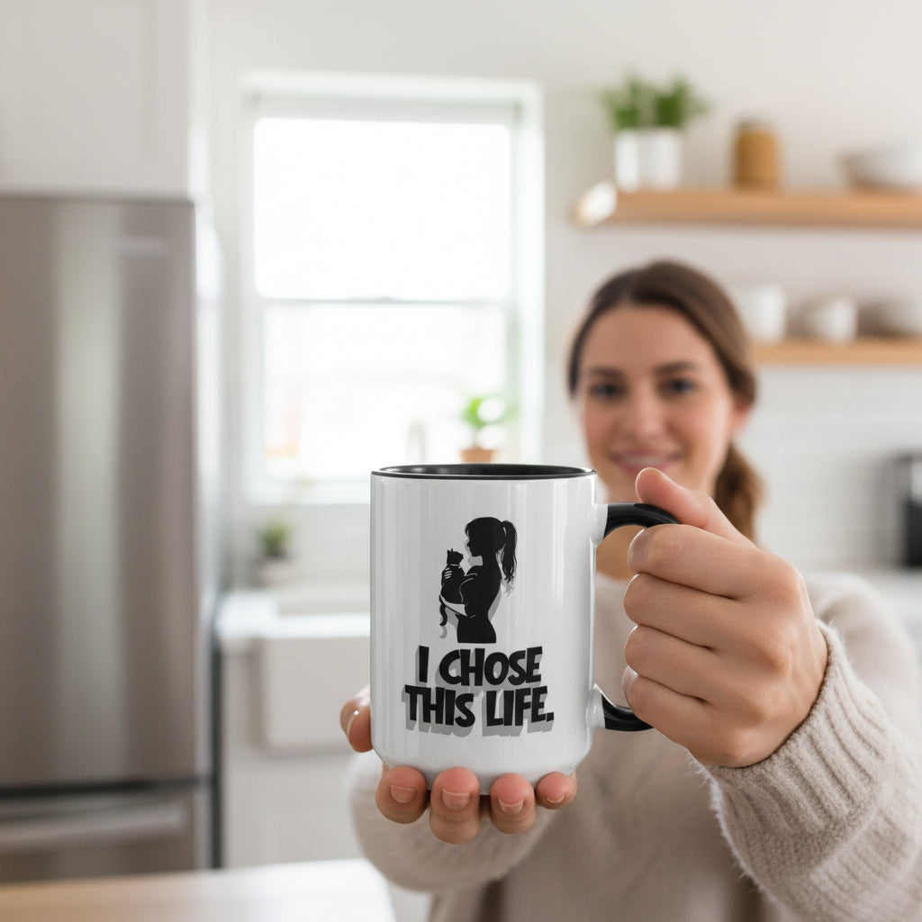 I Chose This Life Cat Lady Mug | Sassy Cat Lover Coffee Cup