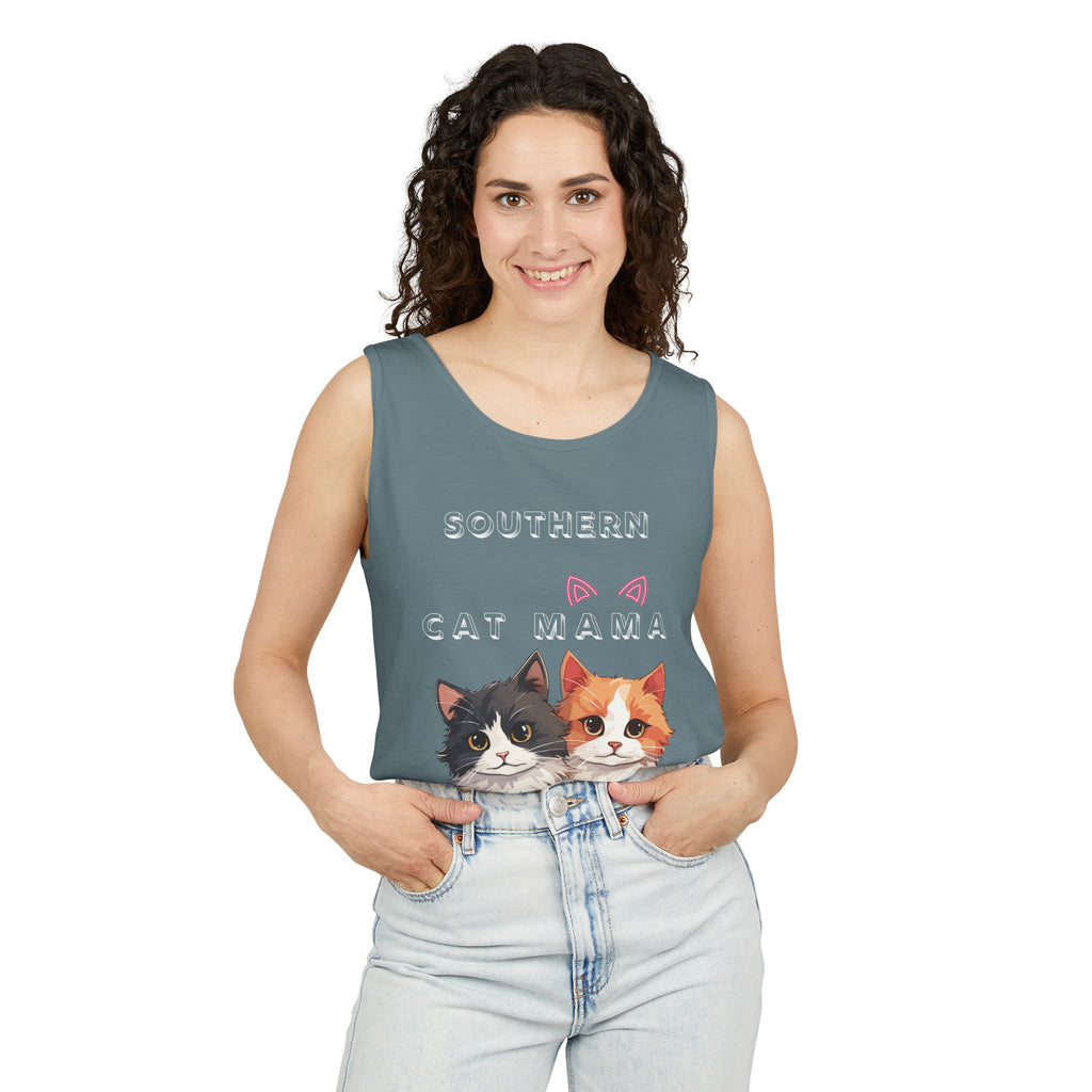 Southern Cat Mama Tank Top — Cute Kitten Graphic Tank for Cat Lovers