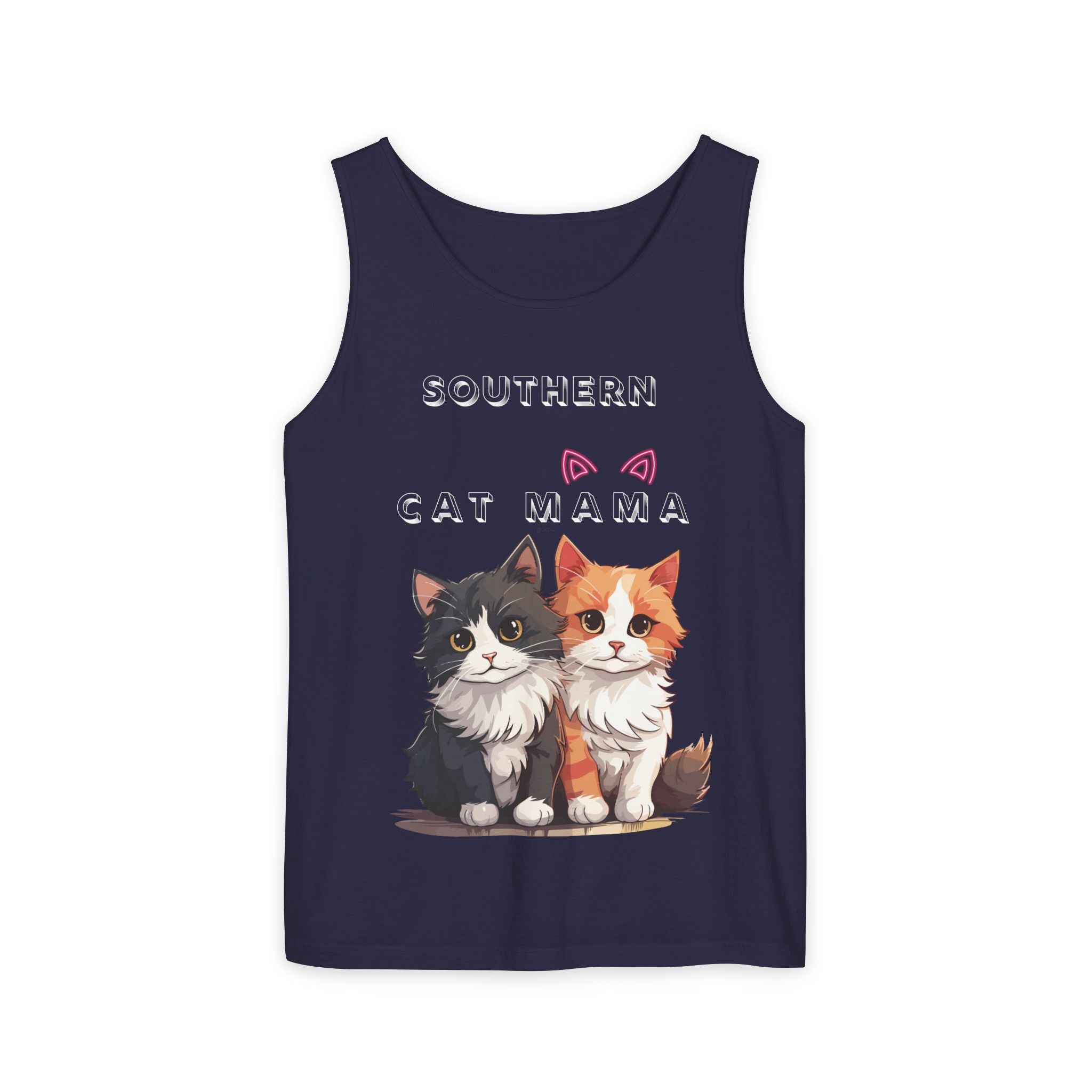 Southern Cat Mama Tank Top — Cute Kitten Graphic Tank for Cat Lovers