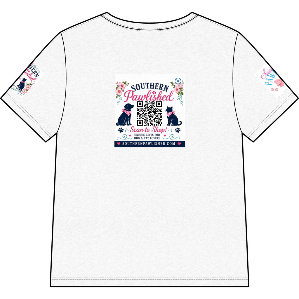 Southern Pawlished V-Neck Tee — "Southern Raised, Fur-baby Crazed"