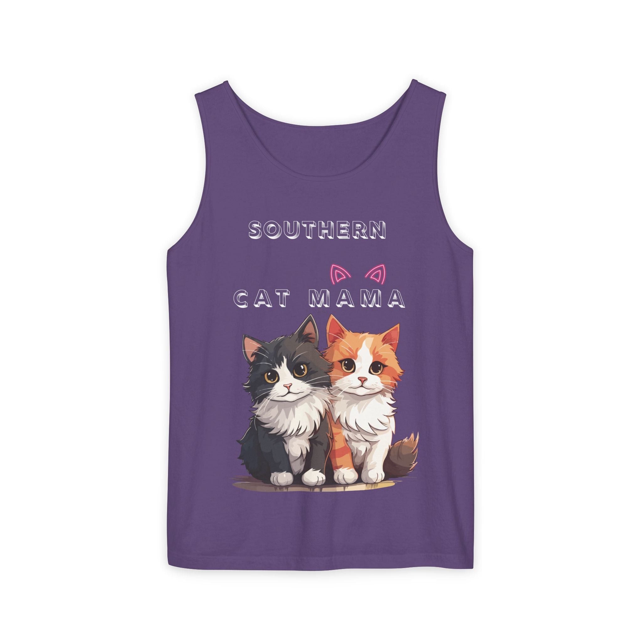 Southern Cat Mama Tank Top — Cute Kitten Graphic Tank for Cat Lovers