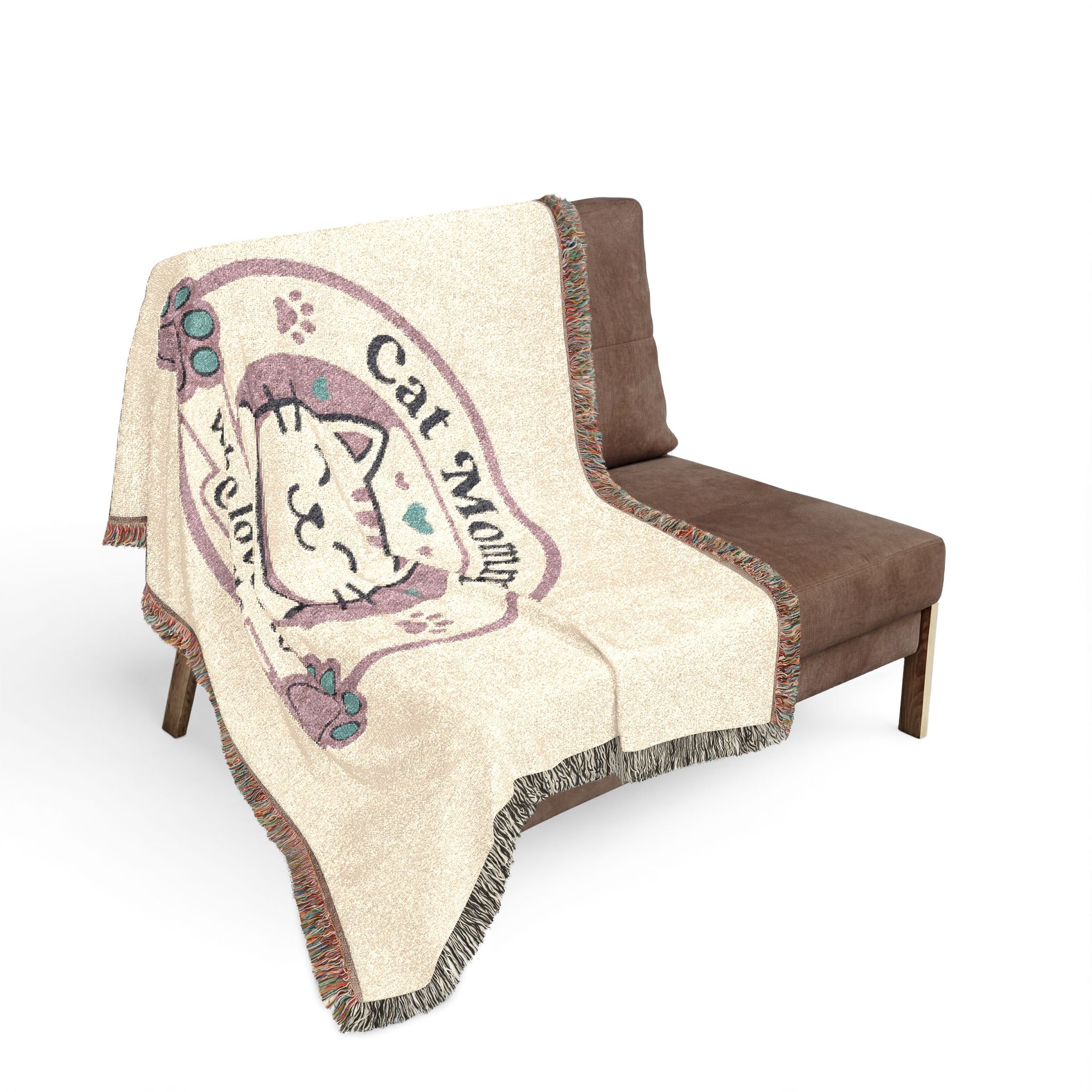 Cat Momma Woven Blanket – Cozy Cat Lover Throw with "Cat Momma who loves to Cuddle" Design