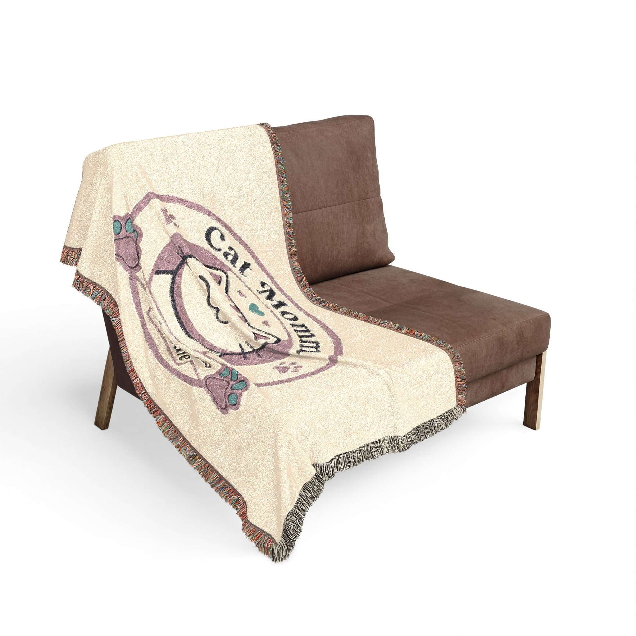 Cat Momma Woven Blanket – Cozy Cat Lover Throw with "Cat Momma who loves to Cuddle" Design
