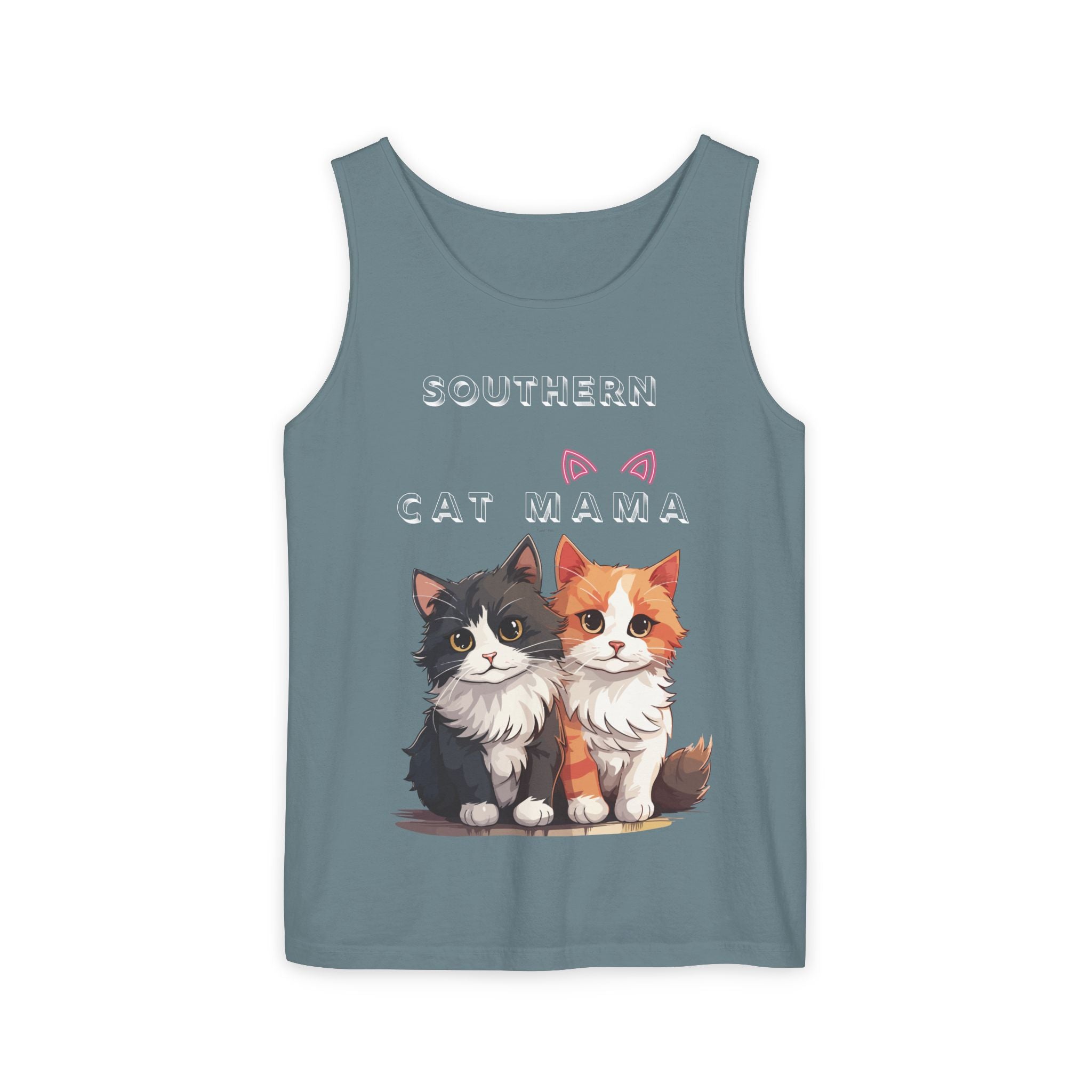 Southern Cat Mama Tank Top — Cute Kitten Graphic Tank for Cat Lovers