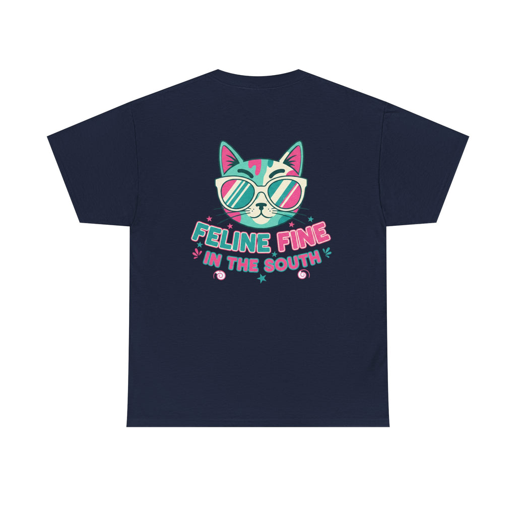 Feline Fine Tee — Retro Cat "Feline Fine in the South" Graphic T-Shirt