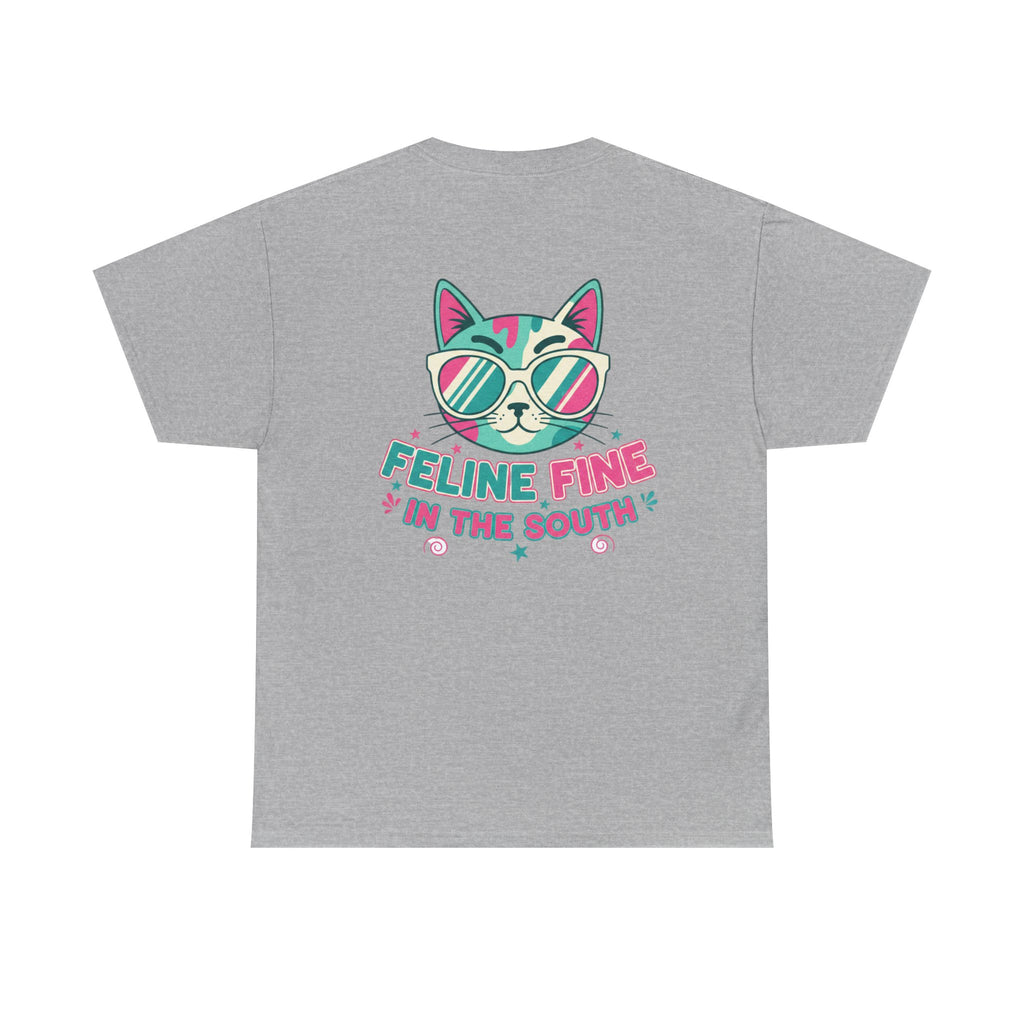 Feline Fine Tee — Retro Cat "Feline Fine in the South" Graphic T-Shirt