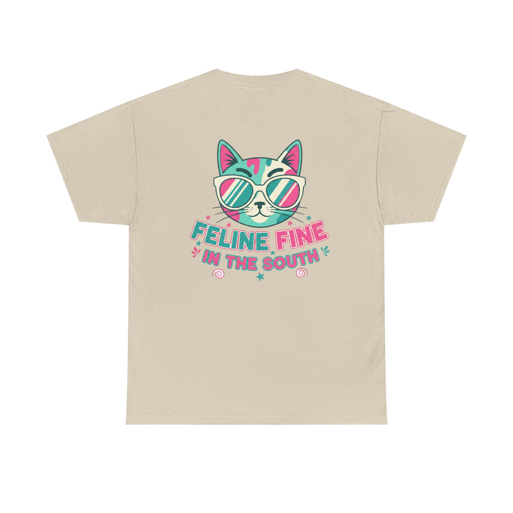 Feline Fine Tee — Retro Cat "Feline Fine in the South" Graphic T-Shirt
