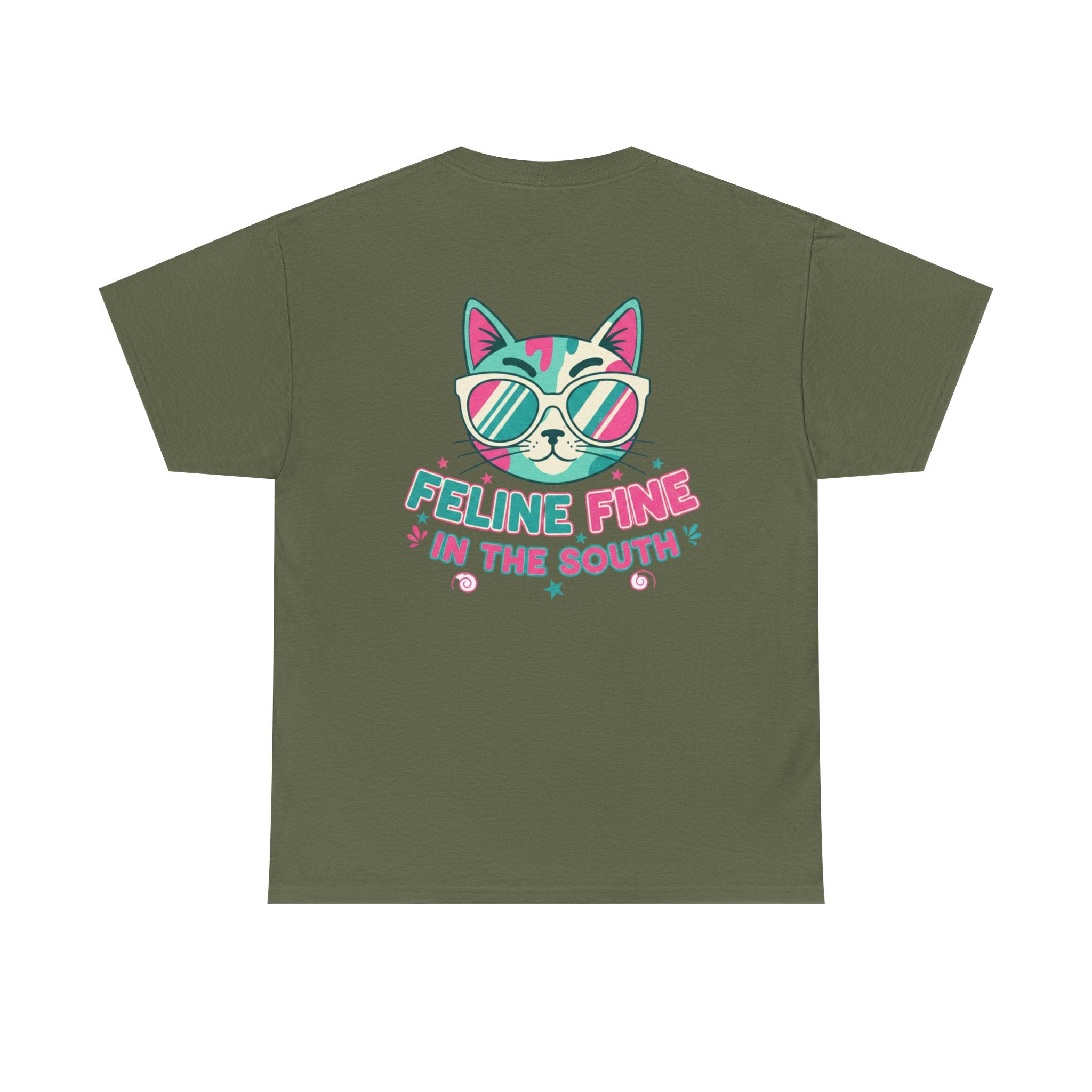 Feline Fine Tee — Retro Cat "Feline Fine in the South" Graphic T-Shirt