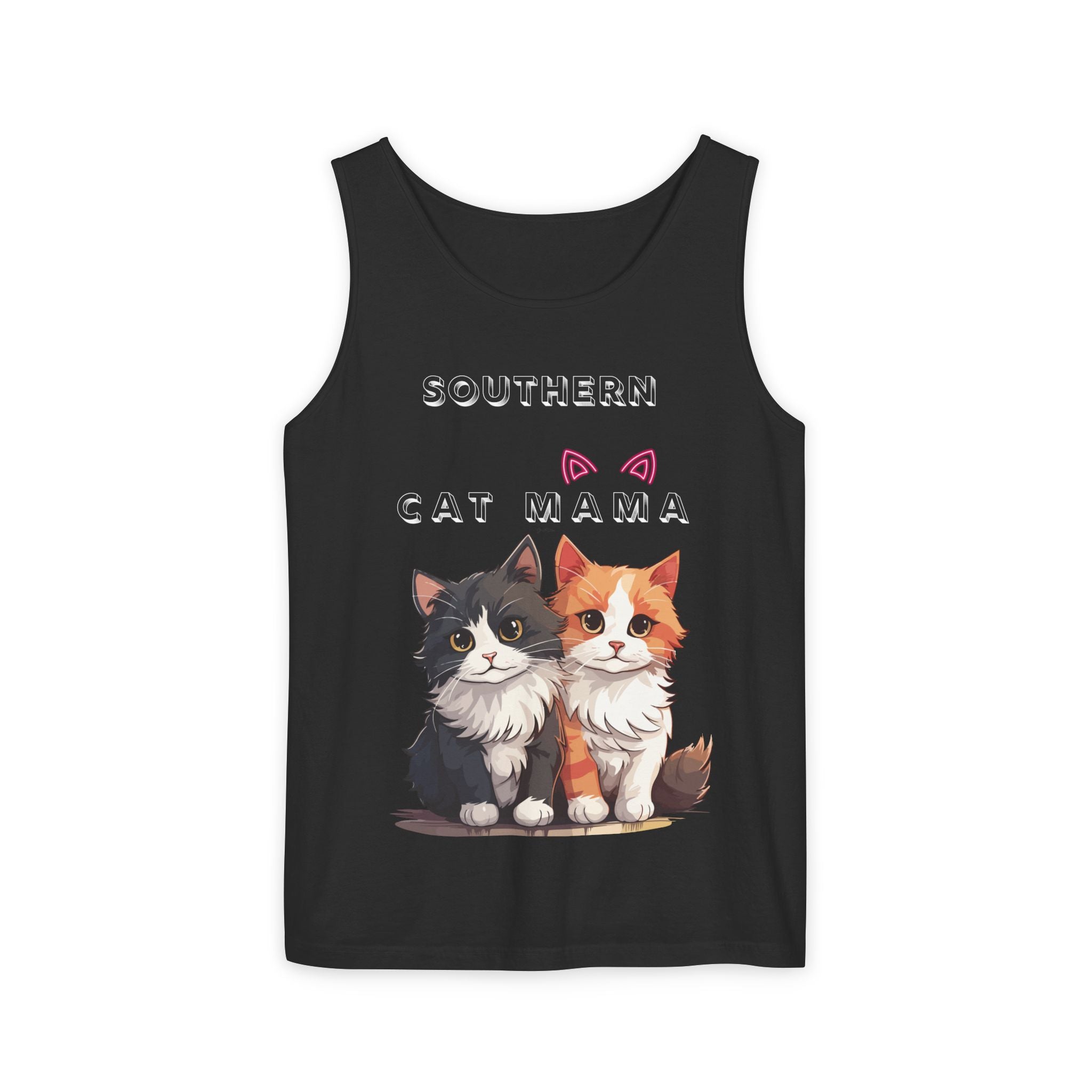 Southern Cat Mama Tank Top — Cute Kitten Graphic Tank for Cat Lovers
