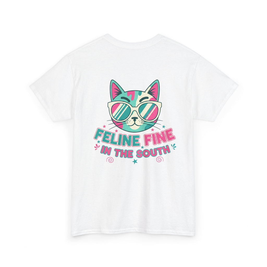 Feline Fine Tee — Retro Cat "Feline Fine in the South" Graphic T-Shirt