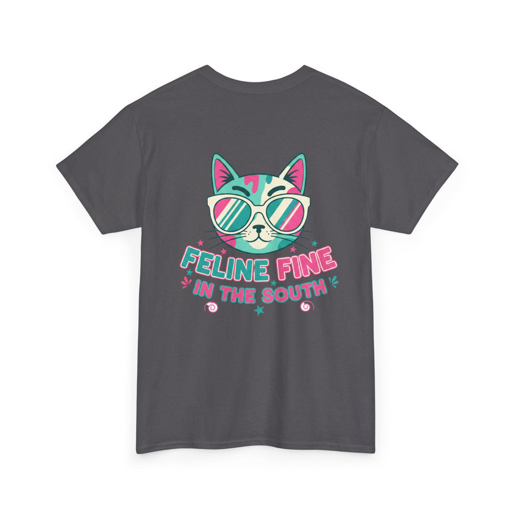 Feline Fine Tee — Retro Cat "Feline Fine in the South" Graphic T-Shirt