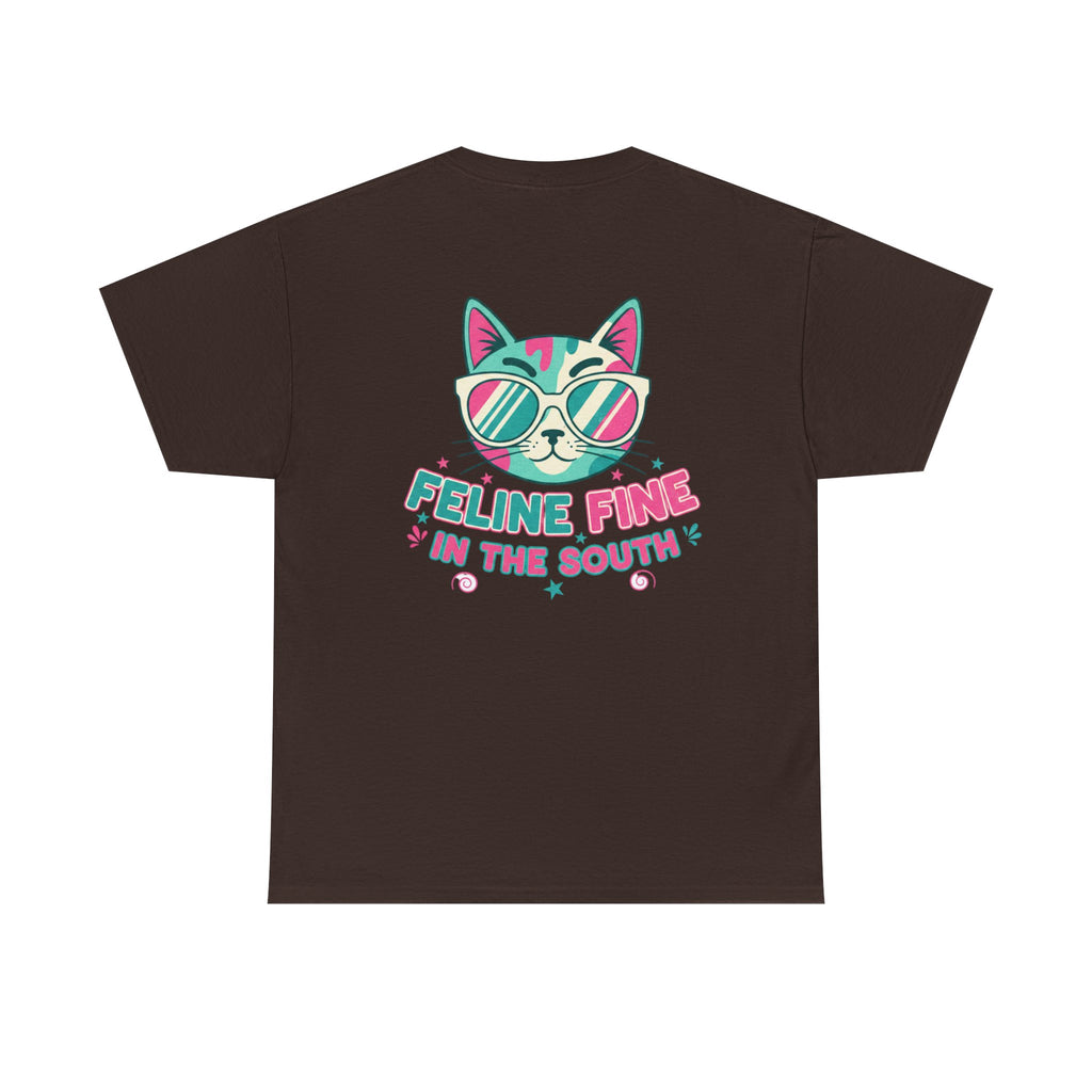 Feline Fine Tee — Retro Cat "Feline Fine in the South" Graphic T-Shirt