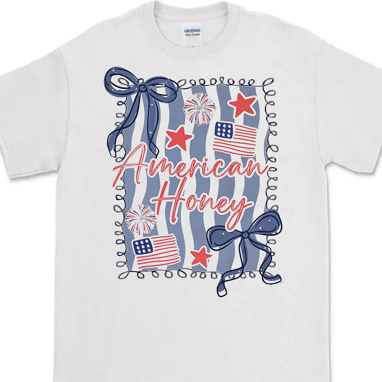American Honey Coquette Shirt | Preppy 4th Of July T-Shirt | Vintage USA Shirt | Land Of The Free Tee | Independence Day Shirt 682472