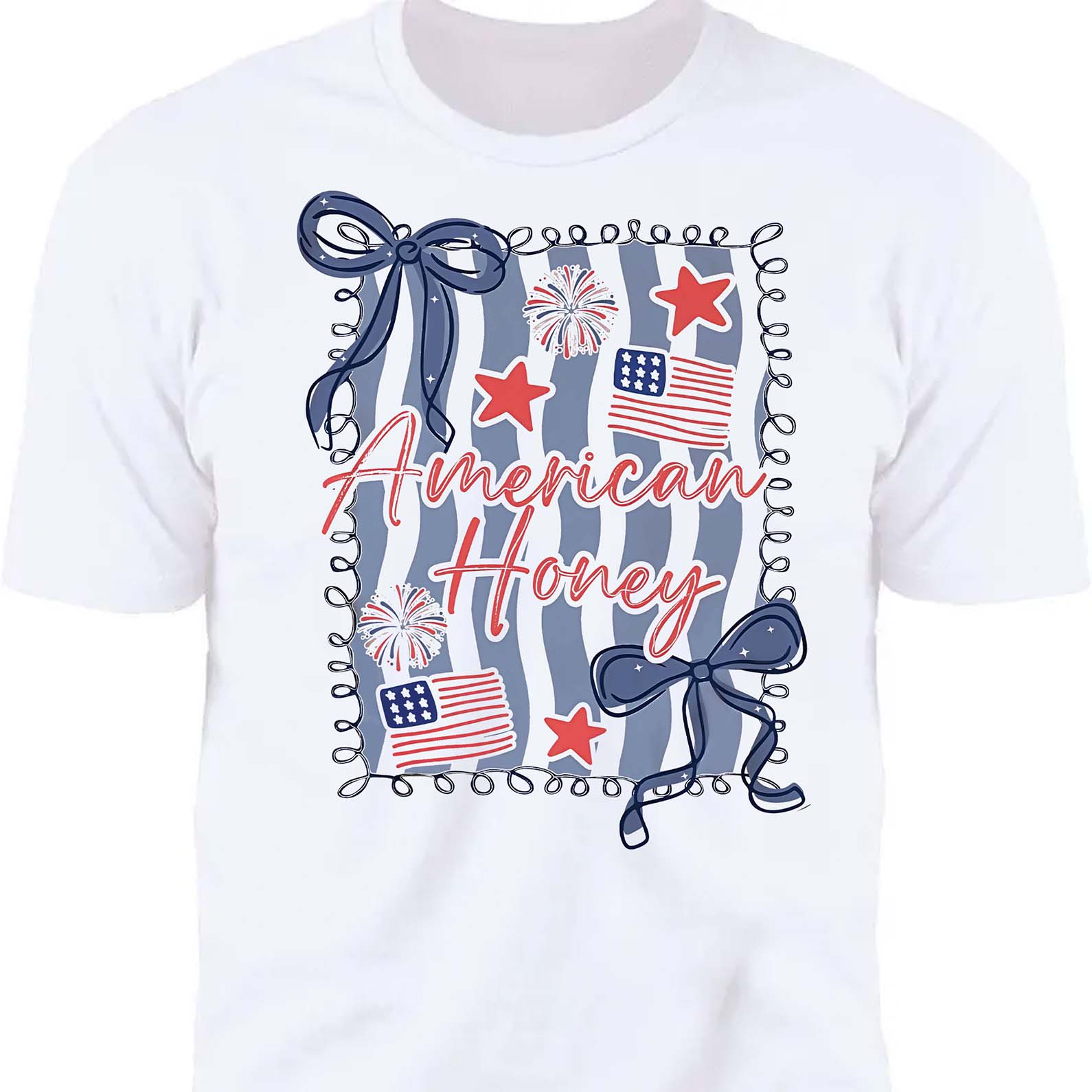 American Honey Coquette Shirt | Preppy 4th Of July T-Shirt | Vintage USA Shirt | Land Of The Free Tee | Independence Day Shirt 682472