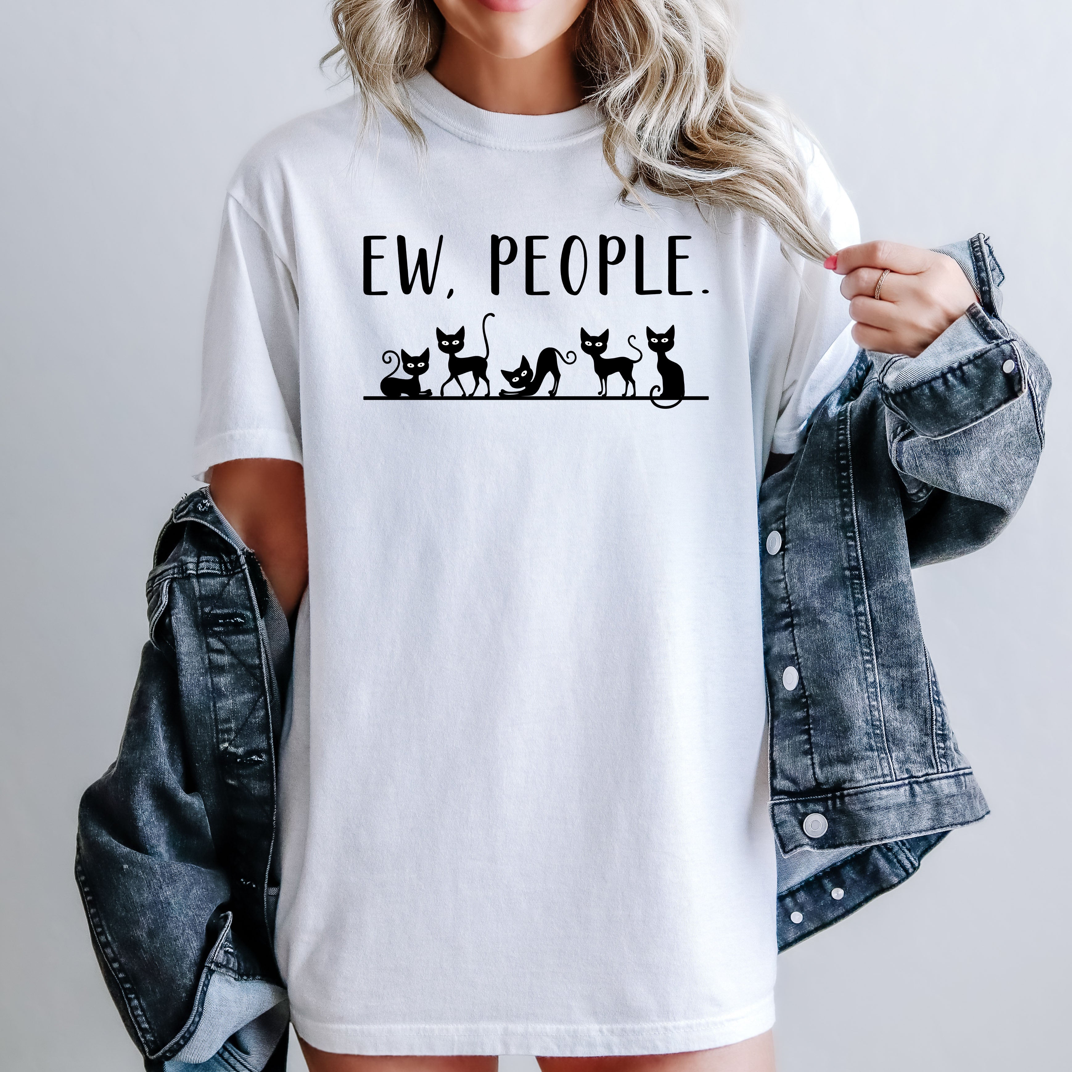 Ew, People, Sarcasm, Cats, Cat Lover, Animal Lover, Funny, Sarcastic Tshirt Comfort Colors T-Shirt