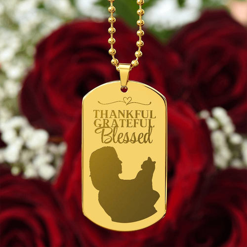 Blessed Cat Lady Engraved Dog Tag Necklace