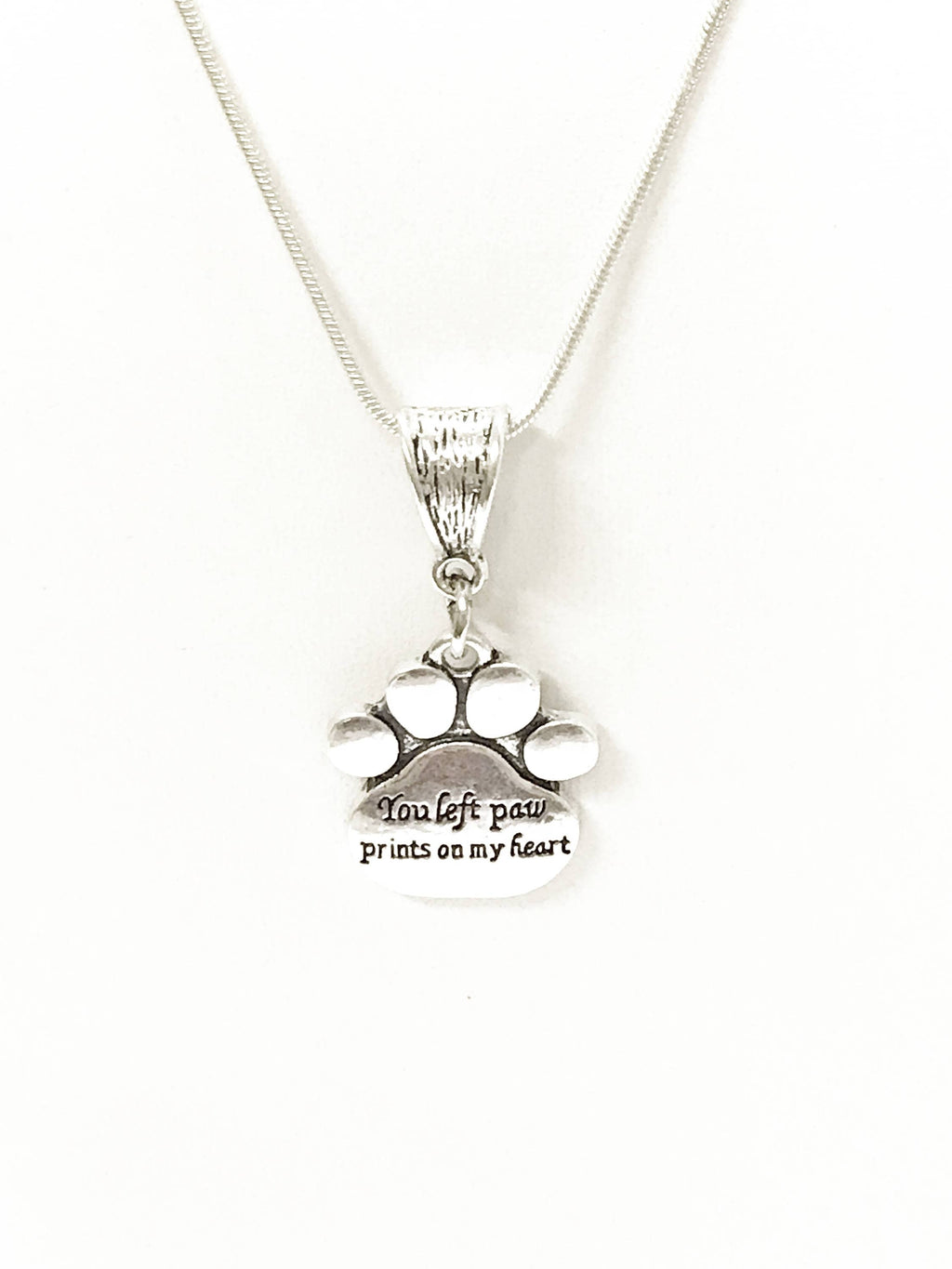 You Left Paw Prints on My Heart Pet Memorial Necklace, Dog Remembrance Jewelry, Pet Remembrance, Dog Memorial Jewelry, Dog Sympathy Gift