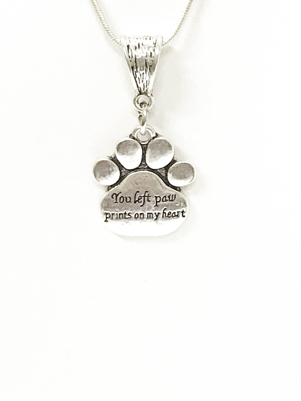 You Left Paw Prints on My Heart Pet Memorial Necklace, Dog Remembrance Jewelry, Pet Remembrance, Dog Memorial Jewelry, Dog Sympathy Gift