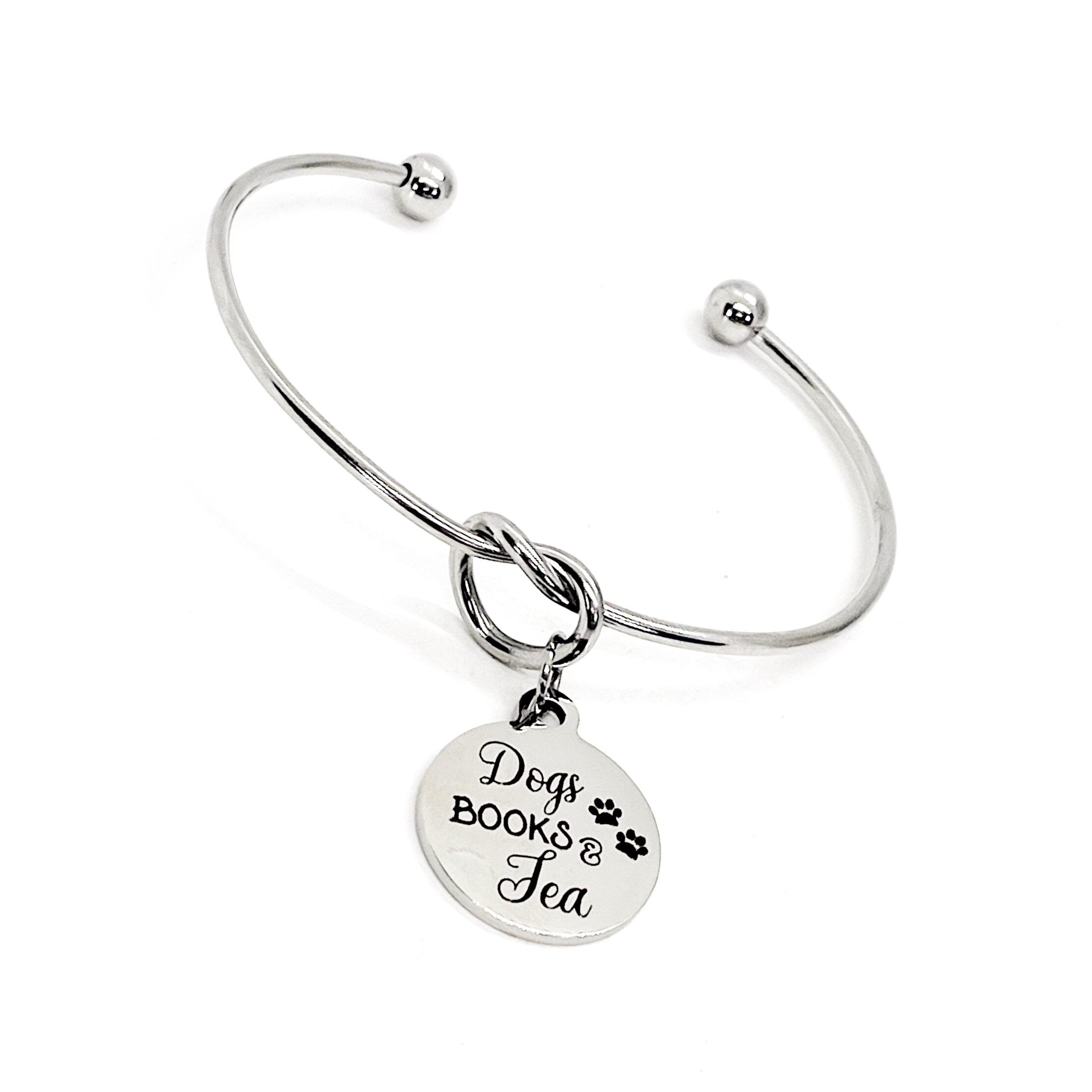 Dog Owner Gift, Dog Lover Bracelet, Dogs Books Tea, My Favorite Things Jewelry, Gift For Her, Book Lover Gift, Tea Lover Gift