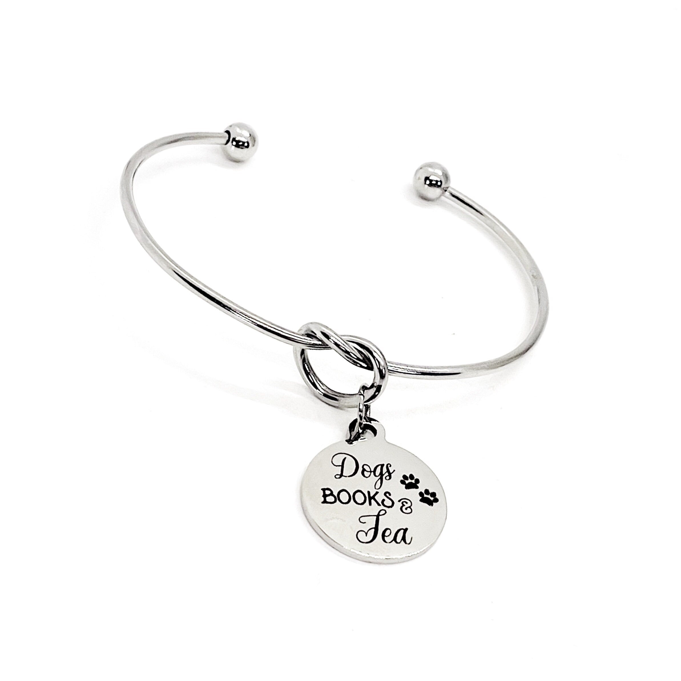 Dog Owner Gift, Dog Lover Bracelet, Dogs Books Tea, My Favorite Things Jewelry, Gift For Her, Book Lover Gift, Tea Lover Gift