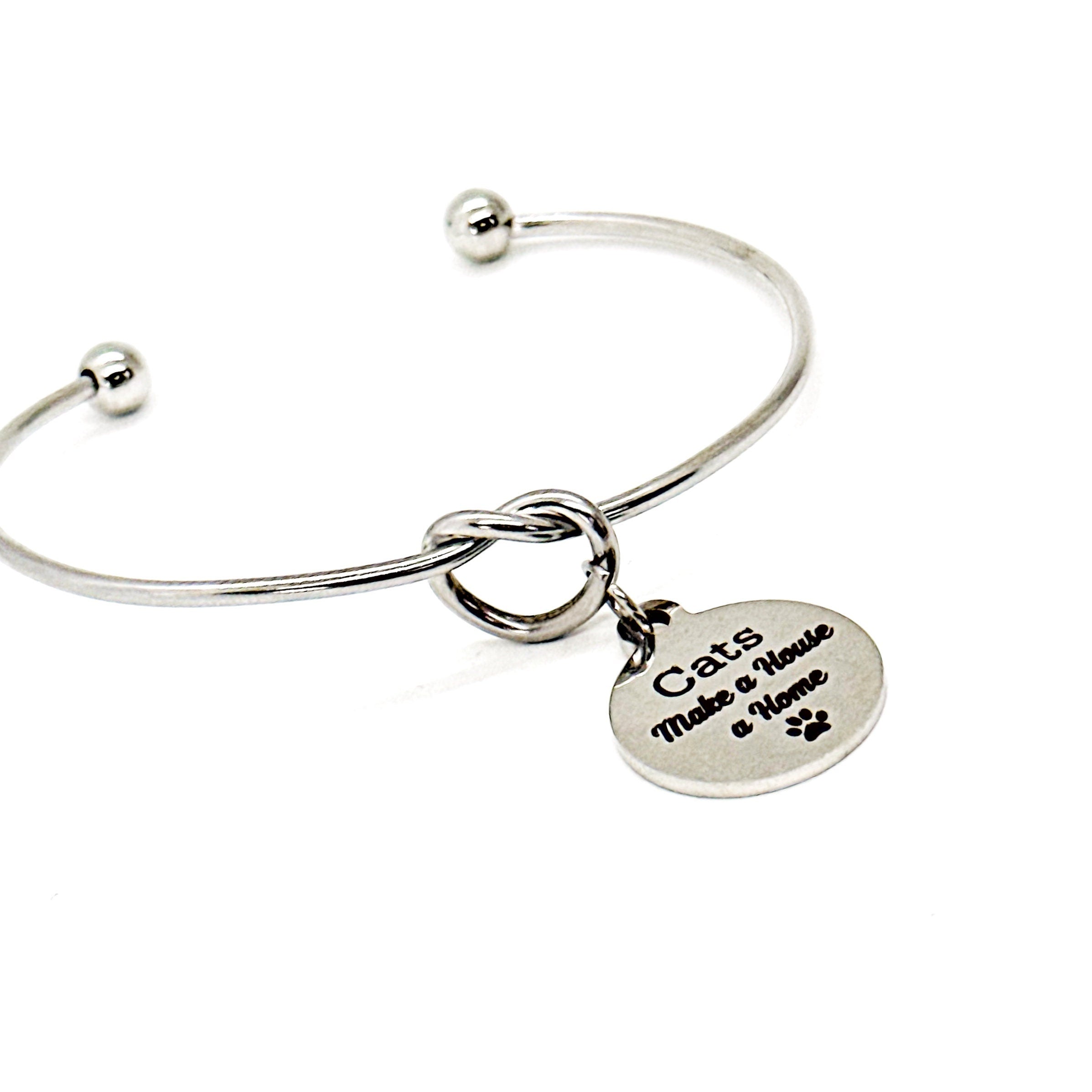 Cats Make A House A Home Charm Bracelet, Cat Owner Gift, Cat Adoption Gift, New Home Gift, Gift For Wife, Cat Owner Jewelry, Gift For Her